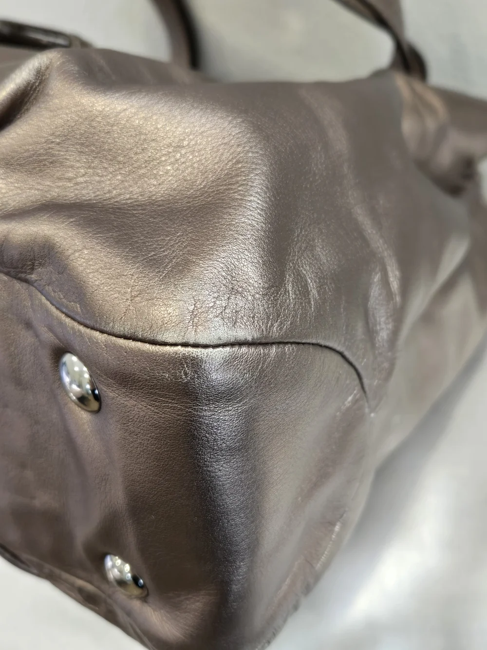 Coach Bronze Metallic Leather Shoulder Bag EUC